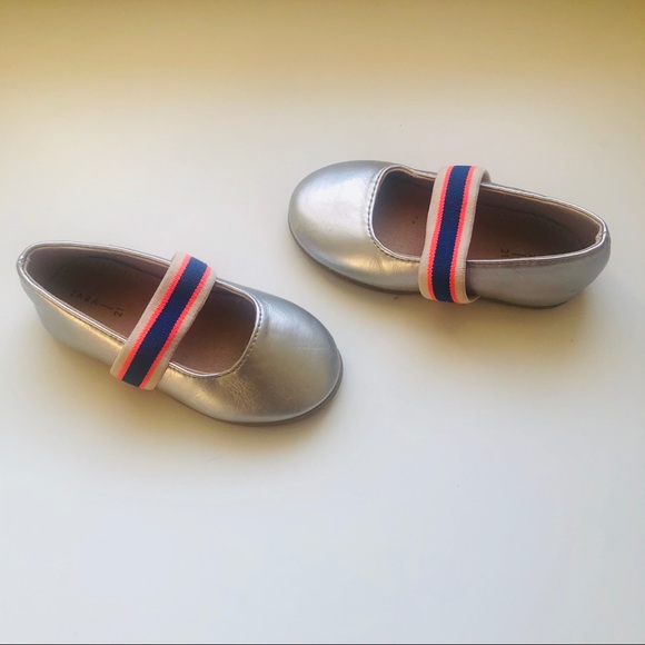 ZARA Baby Metallic Ballet Flats With Elastic - Picture 4 of 5